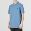 Timberland Solid Color Logo Outdoor Casual Short Sleeve Polo Shirt Men Polo Shirts Sky-Blue A24H2-DJ5