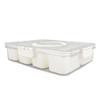 Divided Serving Box with Transparent Lid Removable Handle Snap Lock Portable Snack Platter for
