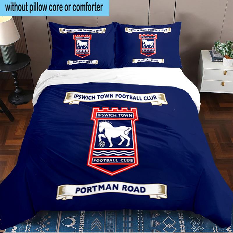 Ipswich FC Crest 3PCS Bedding set,Ideal for1pc Duvet Cover And 2pcs Pillowcases Perfect for Christmas gift,Ideal for Bedroom, Dormitory