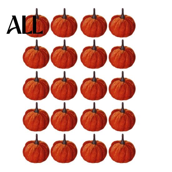 Soft Fabric Pumpkin Set 20 PCS Velvet Decorative Ornaments, Multi-Color Artificial Fall Harvest Decor Reusable Halloween Decorations for Mantel Table