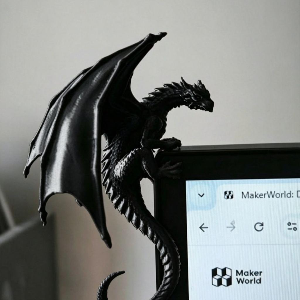 Cool Lying Dragon Figurine Monitor Decor Ornament, Unique Gaming Desktop Accessory for Esports Setup