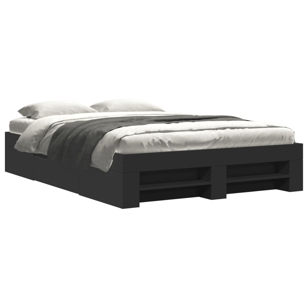 Bed Frame Black 135 x 190 cm Particleboard
