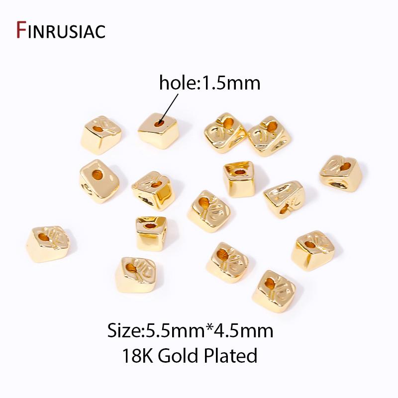 

4/8 Pcs 18K Gold Plated Brass Flat Round Spacer Beads For DIY Necklace Bracelet Beads Jewelry Making Supplies Wholesale 4 Pcs