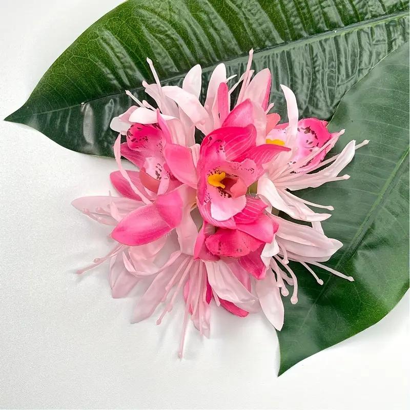 Large Sweet Equinox Flower Hair Clips Simulated Orchid Flower Hair Pins Beach Hawaii Vacation Foral Hair Clips Hair Accessories