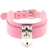 Heart Choker Necklace For Women lock Collar Leather Chockers Goth Punk Jewelry