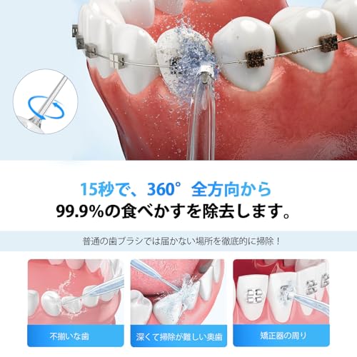 Dental Water Flosser – 5 Modes, 6 Nozzles, Rechargeable Cordless, Large 300ml Tank, IPX7 Waterproof, Portable Electric Oral Irrigator for Home & Trave