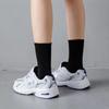 5PCS Ladies Pure Black and White Socks Sports All-match Solid Color Cotton Socks
