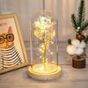 Galaxy Rose Lamp with Butterfly & Colorful LED Lights Artificial Rose in Glass Dome Battery Powered Romantic Gift for Wedding Home Decor