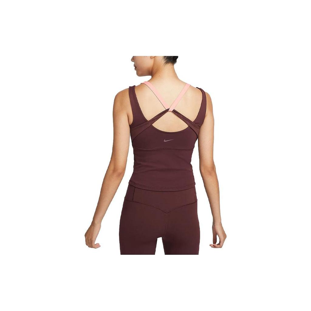 Nike Yoga Dri-FIT Luxe Color Block Quick-Dry Sports Tank Top Women Tops Earth-Brown FB4582-618