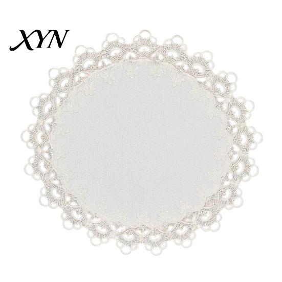 Romantic Simple Design Placemat White Lace Placemat, Foldable Soft Anti-Wrinkle Table Mat, Heat And Bark-grain Resistant Non-Yellowing Durable Dining