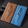 Crocodile Head Genuine Flip Leather Case for Xiaomi Poco X3 X4 X5 X6 X7 NFC F5 F6 F7 M3 M4 M5 M5S M6 M7 Pro Ultra Cover Cases