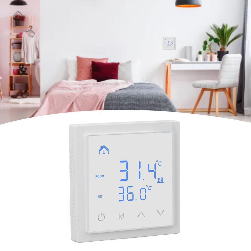 Floor Heating Thermostat 16A WiFi Smart Electric Underfloor Heating Thermostat with Voice Function for Home AC85-250V