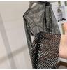 Sparkling Mesh Diamond Sun Protection Long Sleeve Party Top