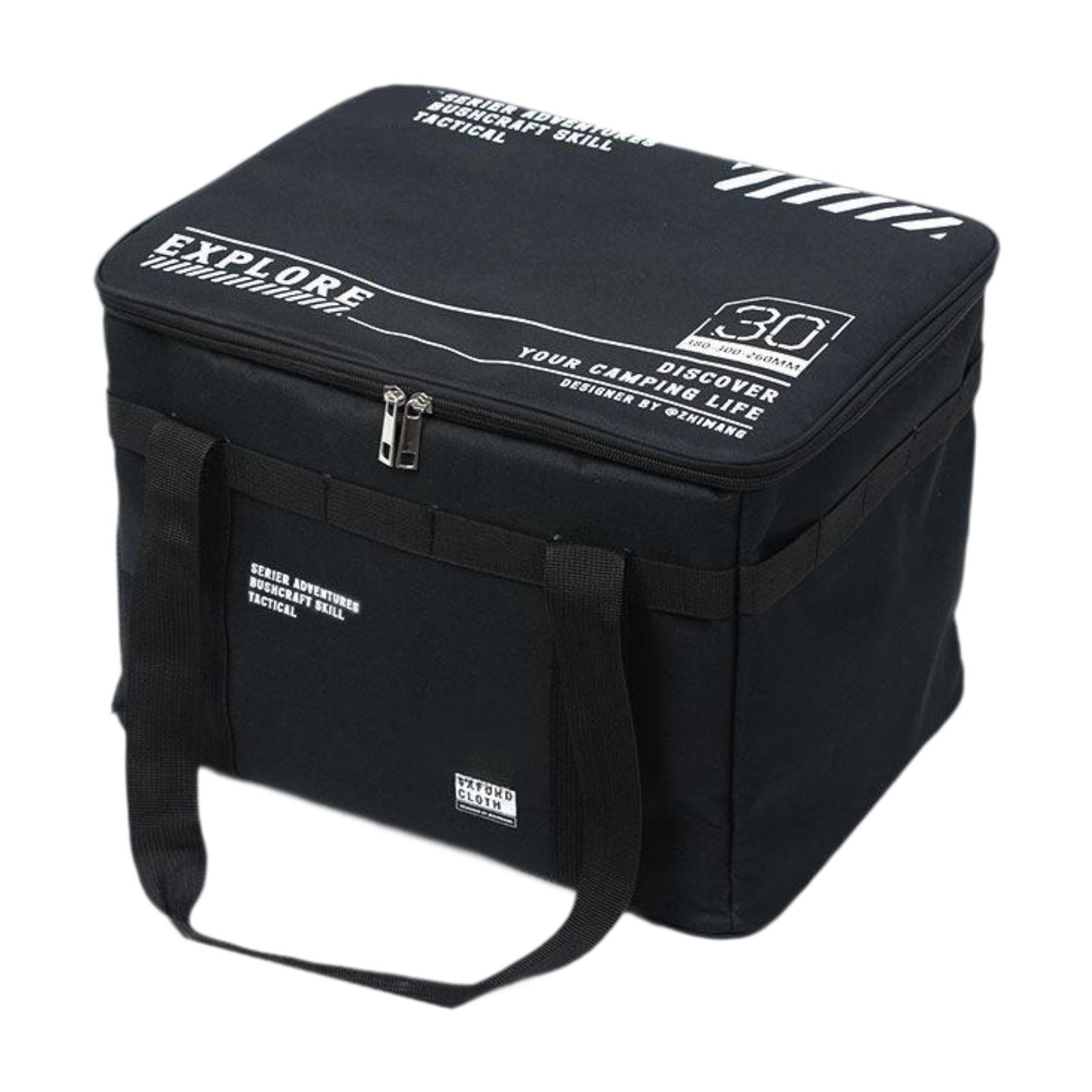 

Camping Storage Bag Large Capacity Trunk Organizer Utility Tote Bag Gas Tank Bag for Outdoor Backpacking Hiking Cooking BBQ чёрный