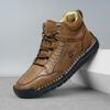 High-Top Shoes Hand-stitching Leather Men Boots Male  Ankle Boots Rubber Sole Autumn Booties