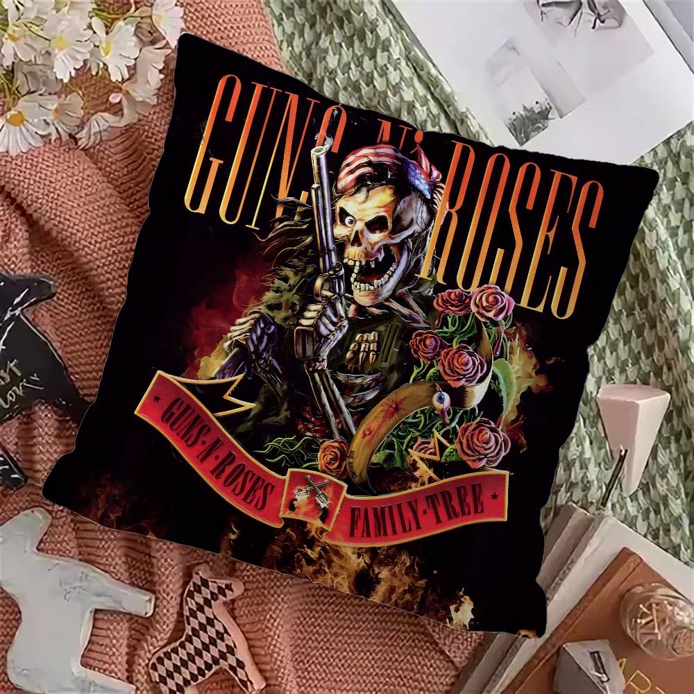 Guns n'roses band retro Pillow Gift Home Office Decoration Bedroom Sofa Car Cushion Cover case 45x45