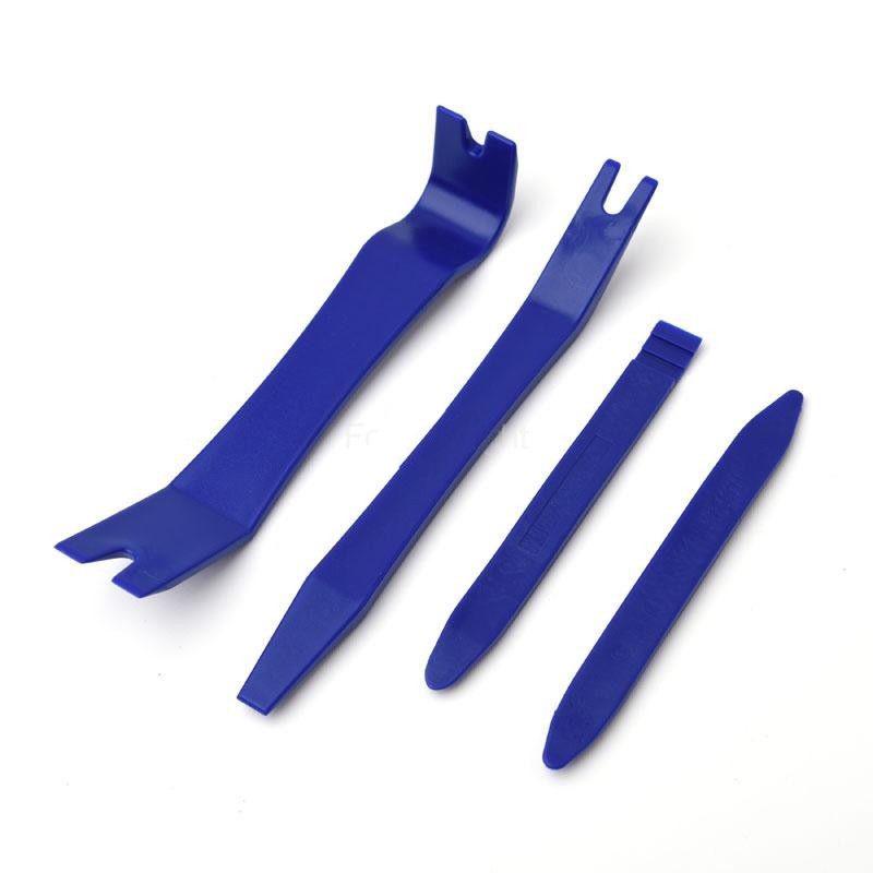 Car Interior Panel Pry Bar Set: 5-Piece Clip Remover & Screwdriver Tools - Blue