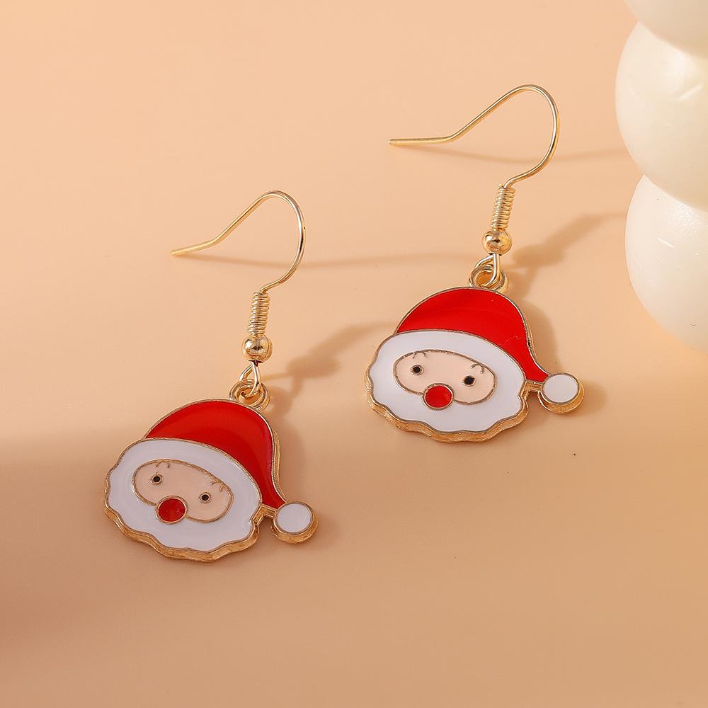 Cute Christmas Earrings Santa Claus Elk Snowman Snowflake Earrings for Women Girls X'mas New Year Jewelry Gifts
