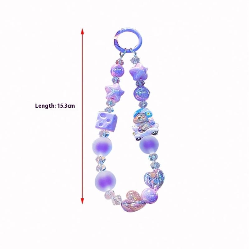 Kawaii Cartoon Capybara Phone Chain For Girls Creative Beaded Keychian Bag Pendant Decoration Accessories Phone Lanyard Gifts