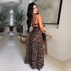 C7501 Leopard Print Off-Shoulder Backless Dress - Women's Sexy European & American Fashion