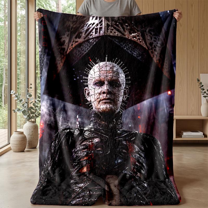 Soft Flannel Blanket Lightweight Cozy Bedroom Living Room CoverHellraiser Pinhead