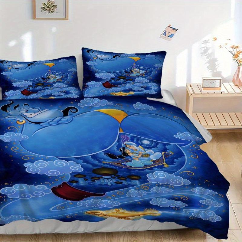 

3pcs Aladdin Genie Bedding Set - Includes Quilt Cover and Pillowcases, Suitable for All Seasons, Machine Washable - Ideal Gift for Family and Fri 135x200cm