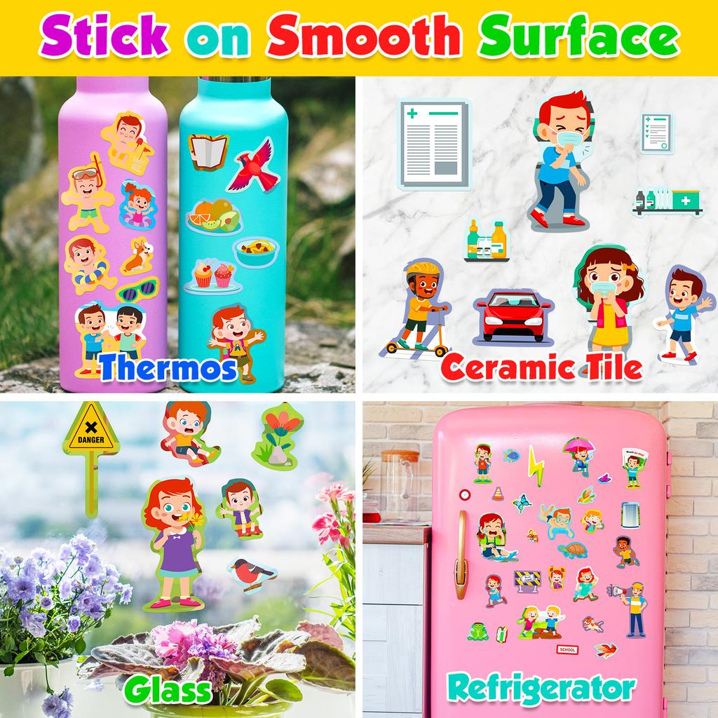 Creative Children'S Diy Safety Education Sticker Book Early Education No Cutting Repeated Stickers Baby Educational Toys