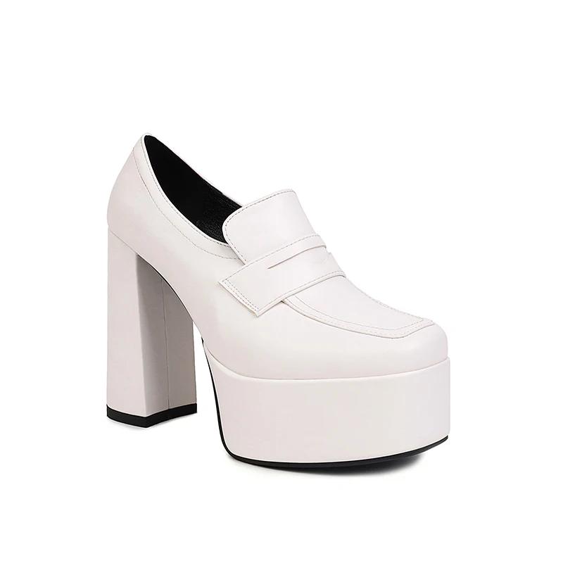 Black Pumps platform women high heel pumps shoes chunky heel loafer comfort office lady party shoes cosplay