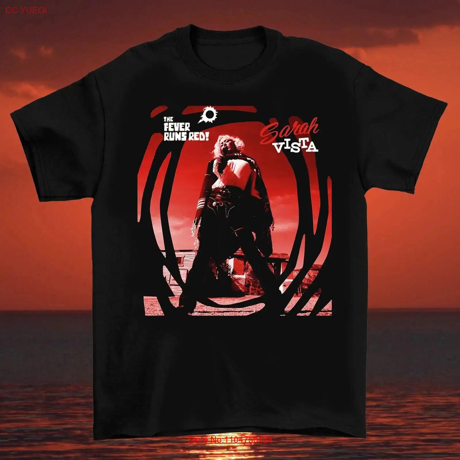 

Sarah Vista Singer The Fever Runs Red Black T Shirt Fan Size S 4XL vintage Washed Versatile streetwear designer clothes 5XL різнокольоровий