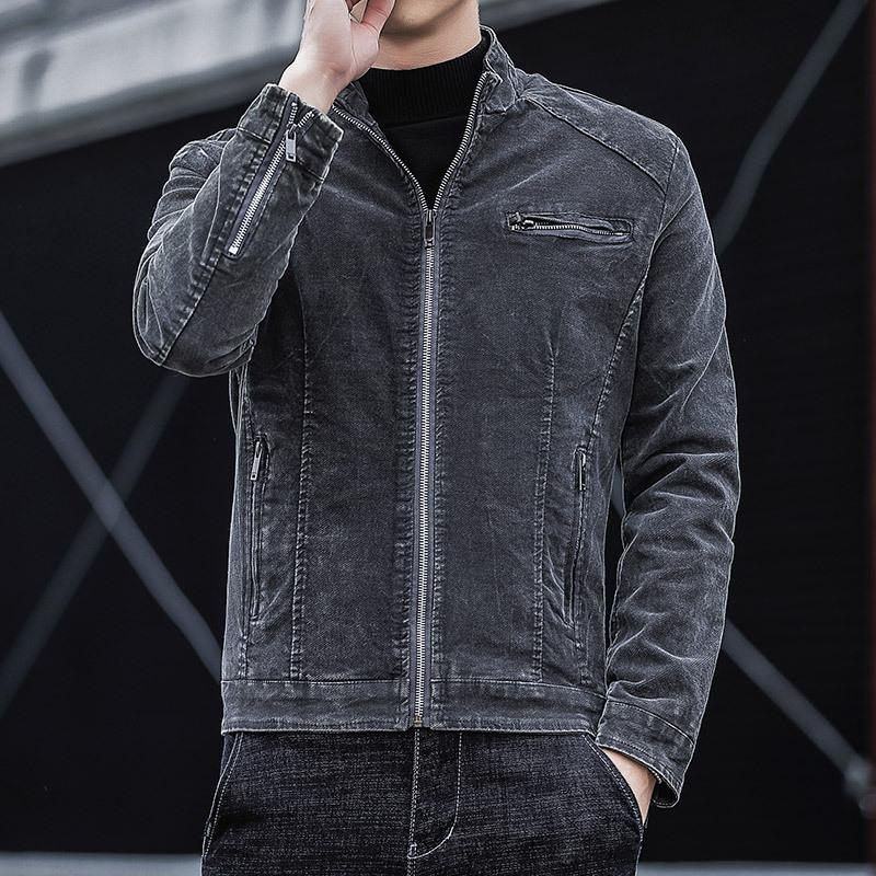 

Новое осеннее мужское винтажное джинсовое пальто, топ, молодежная повседневная куртка, мужская корейская модная однотонная мужская хлопковая куртка XXXL