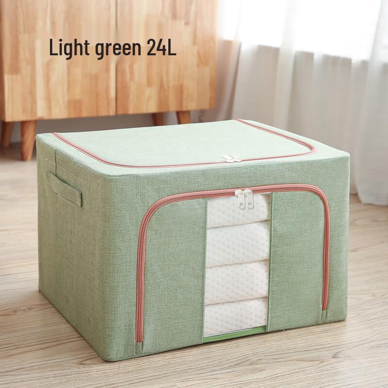 Foldable Fabric Steel-Frame Storage Boxes, 5-Pack