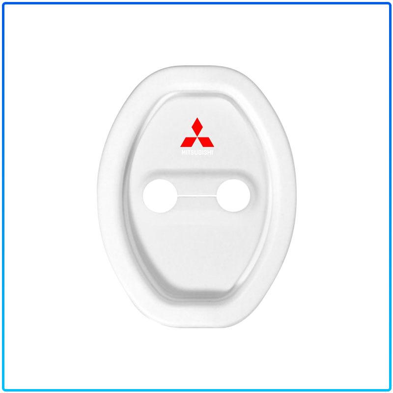 4pcs Car Door Mute Damping Cushion Silicone Emblem Door Lock Buckle Cover For Mitsubishi Lancer 7 8 Pajero Montero Sport Outlander ASX Mirage Eclipse