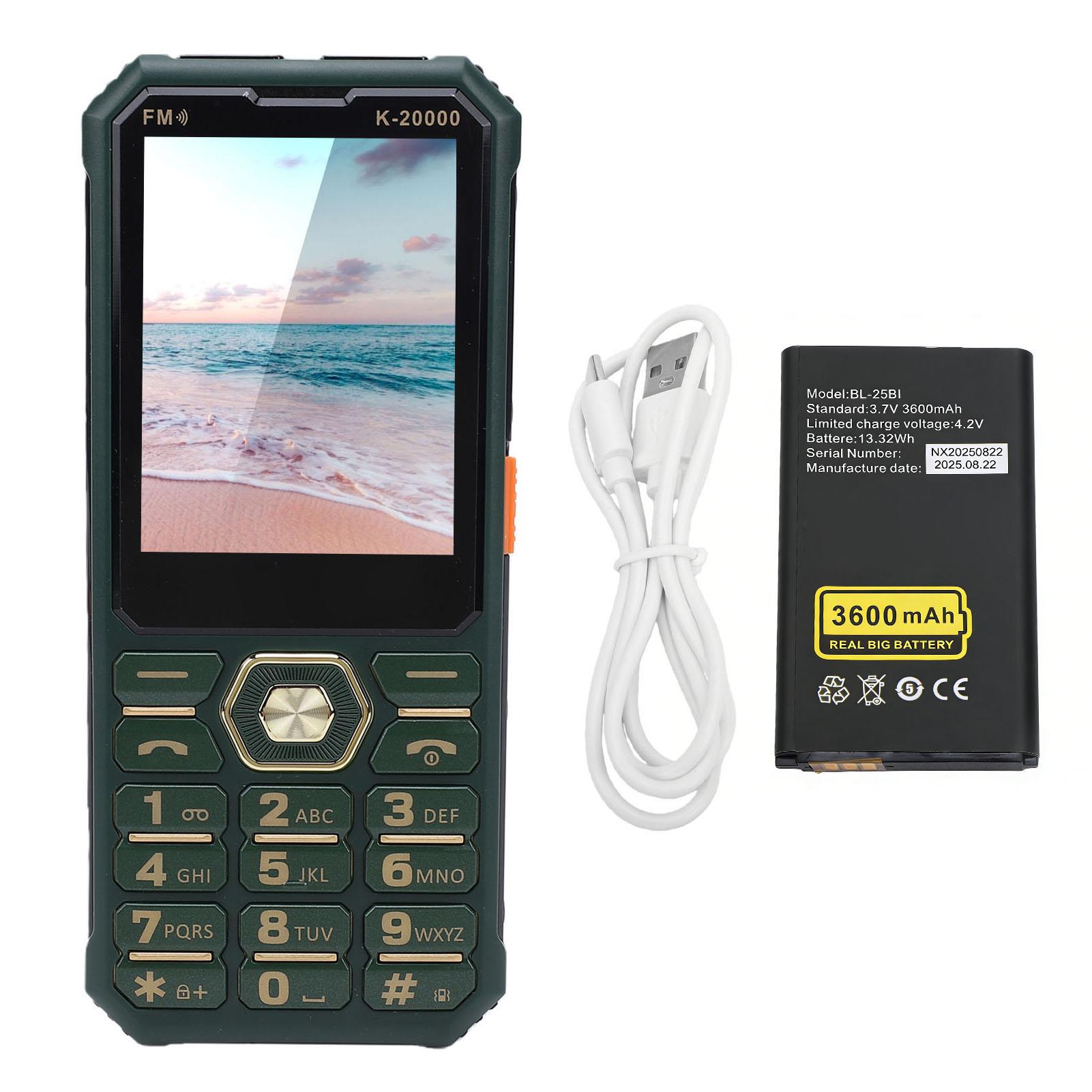 Fishine Green 2G Unlocked Phone Dual Sim Card Support 2.8 Inch Screen Large Keys Mobile Phone With Sos Emergency Mp3 Call Text