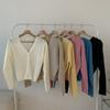 New ArriVals Open Run V Neck Slim Fit Cropped Cable Knit