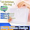 13-Pack A5 File Bags, Thickened Transparent PP Office Document Envelopes, Waterproof with Snap Button Design for Easy Storage