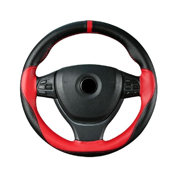 15" Car Steering Wheel Cover DIY Stitch On Wrap For Women Men Microfiber Leather