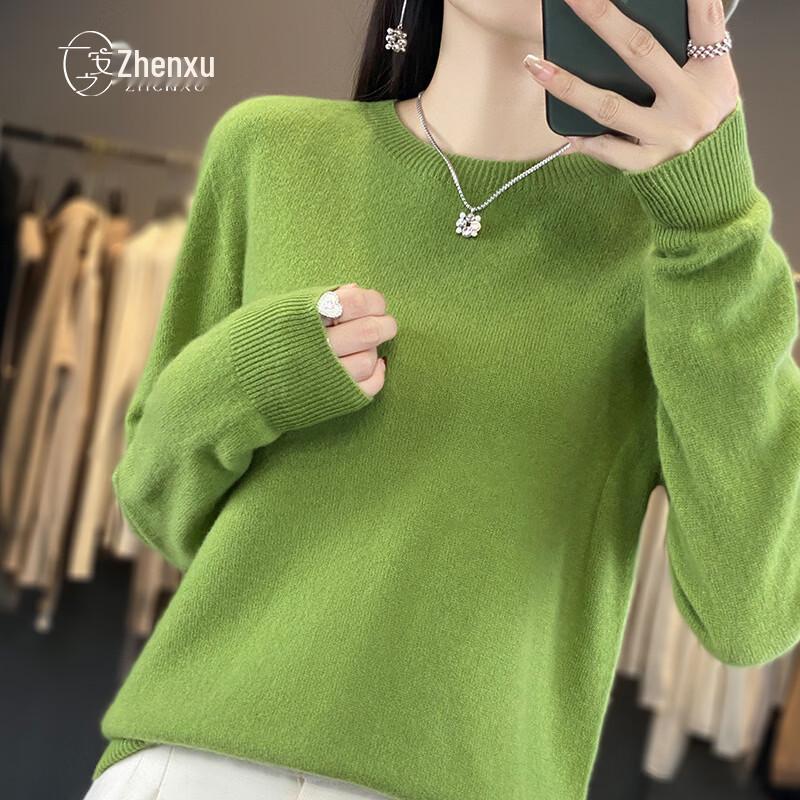 Zhenxu Women's 100% Merino Wool Long Sleeve Sweater