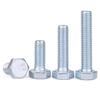 Blue & White Zinc-Plated Hex Head Bolt: High-Strength, Carbon Steel, Fully Threaded.