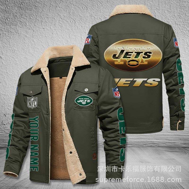 American football team football jersey Philadelphia Eagles jersey autumn and winter velvet cotton jersey sports jacket men's jacket