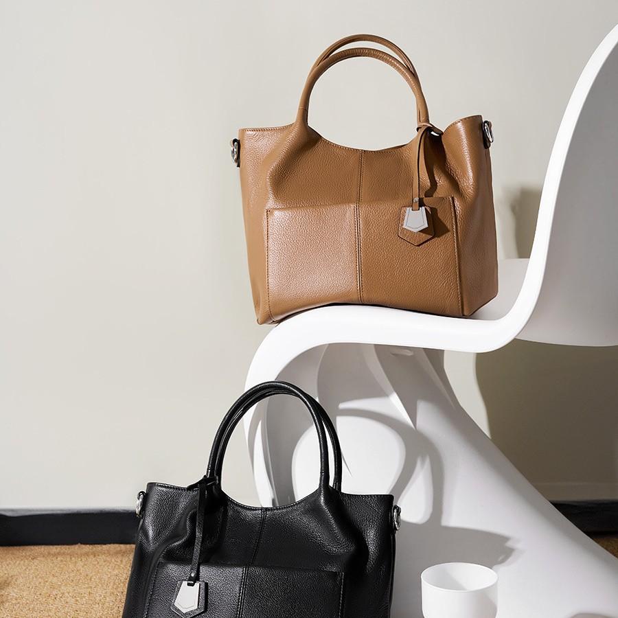 Genuine leather bag for women, 2025 autumn and winter new model, large-capacity tote bag, shoulder bag for middle-aged mothers, crossbody bag