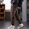 Fleece Thickened New Loose Harlem Sweatpants Autumn Winter Men's American Patchwork Striped Casual Pant