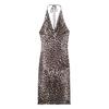 Animal Print Pleated Spaghetti Strap Dress - Women's European & American Style Summer Collection