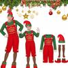 Christmas Kids Adult Elf Cosplay Costume Xmas Perform Clothes Fancy Dress Outfit