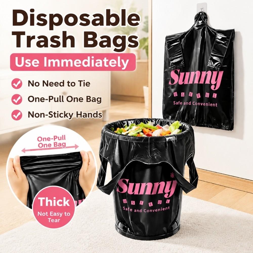 50Pcs Leakproof Trash Bags Printed Rubbish Bin Liners Practical Plastic Bags Dormitory