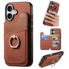 Flip Wallet with Card Holder RFID-blocking Phone Case for IPhone Air 17 16 15 14 Plus 13 12 Pro Max Ring Leather Bracket Cover