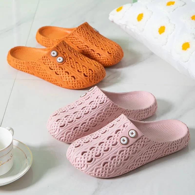 Damesko med hull ved tærne Søte sklisikre strandsandaler Jenter Sommer Utenfor Badet Hjemme Tykk Bunn Tråkke i Dritt Tøfler