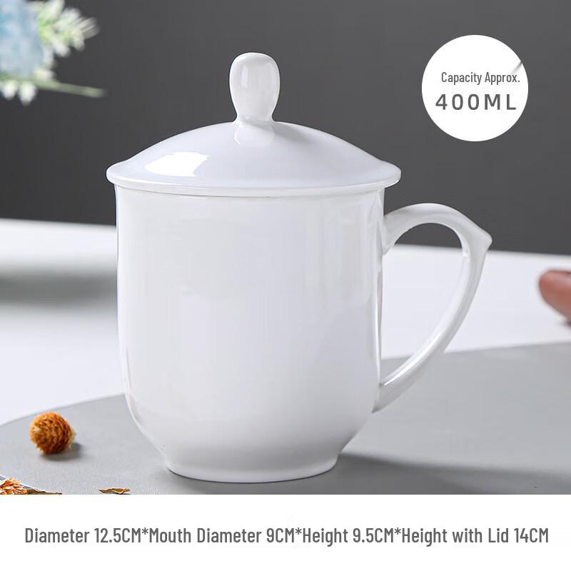 Jingdezhen Ceramic Golden Bell Tea Cups with Lid (10-Pack)