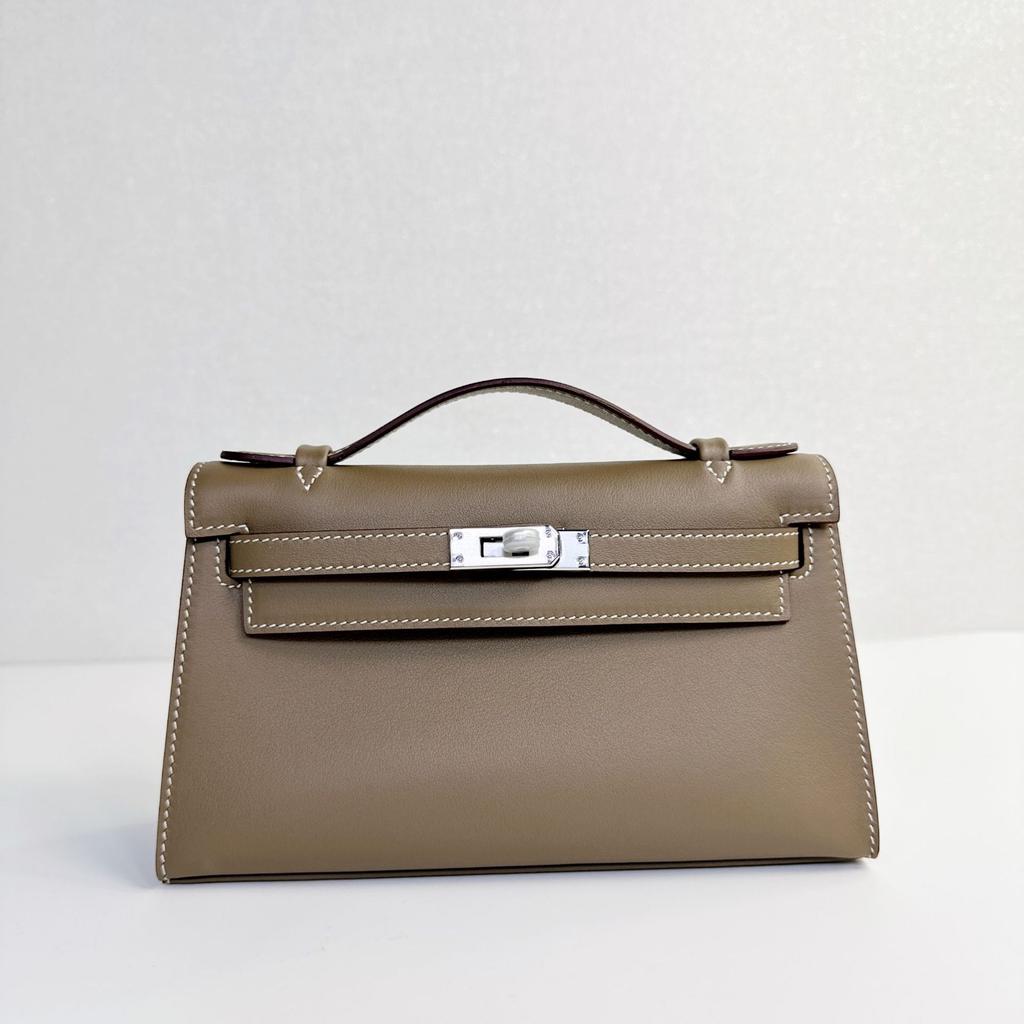 A Generation Of Fashionable Bag Top Layer Swift Cowhide Single Leather Handle Tote Bag Semi-Handmade Real Leather Handbag Mini Chain Bag Women's