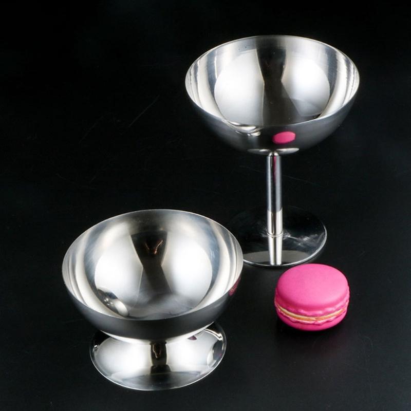Dessert Bowl Practical Ice Cream Cups Simple Food Container Stainless Steel Material Suitable for Ice Cream Treats