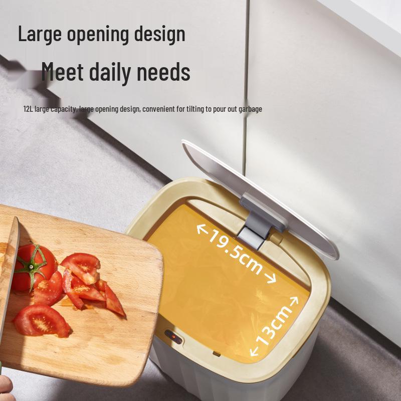 Jieanhui Automatic Smart Sensor Trash Can with Lid - Waterproof for Kitchen, Bathroom, or Living Room